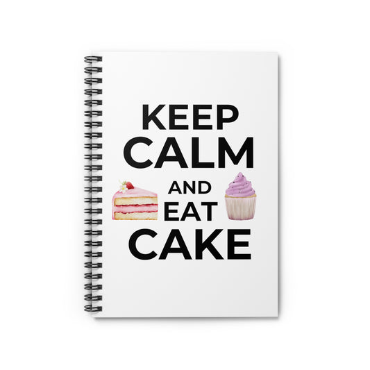 Keep Calm and Eat Cake Spiral Notebook - Ruled Line