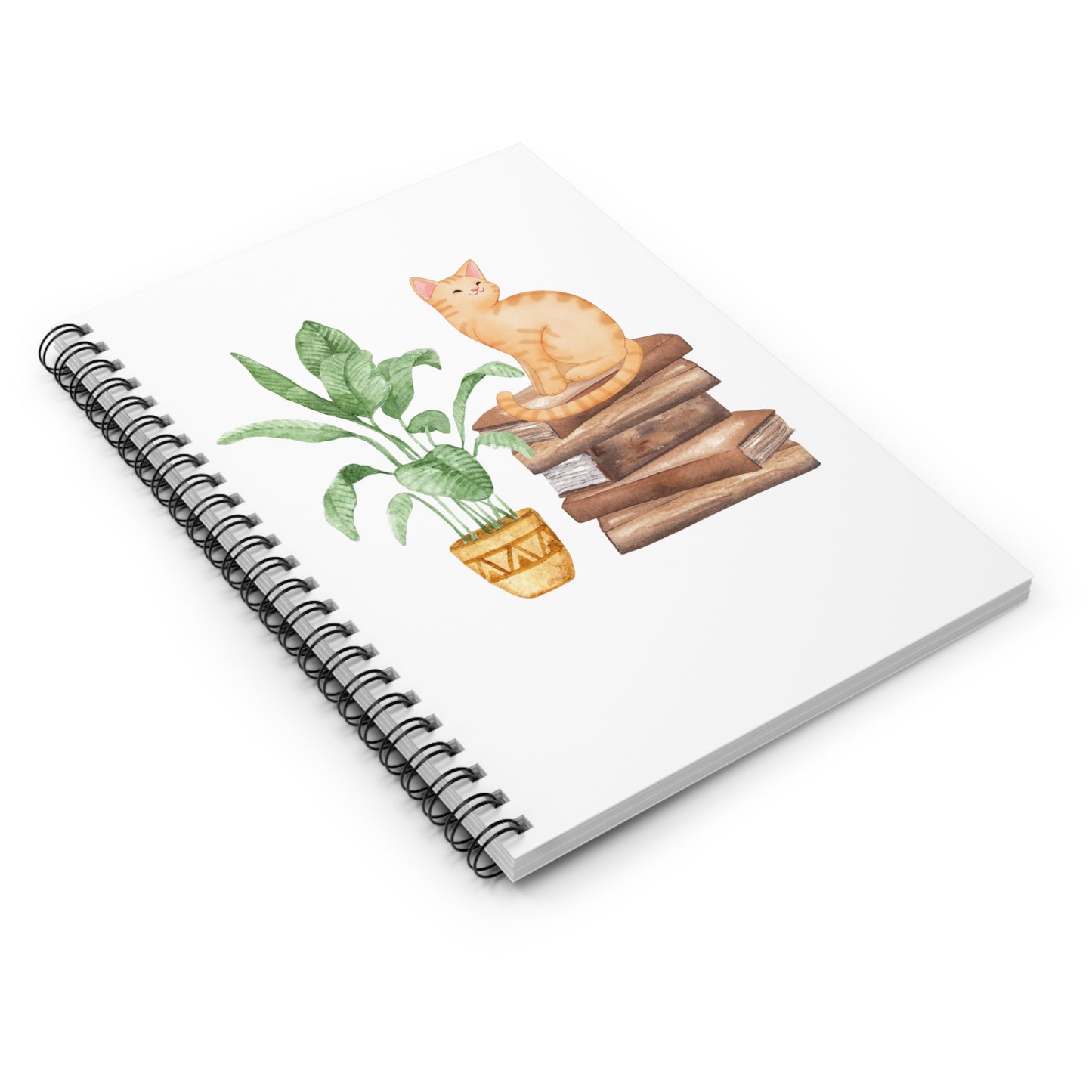 Bookish Cat Spiral Notebook - Ruled Line