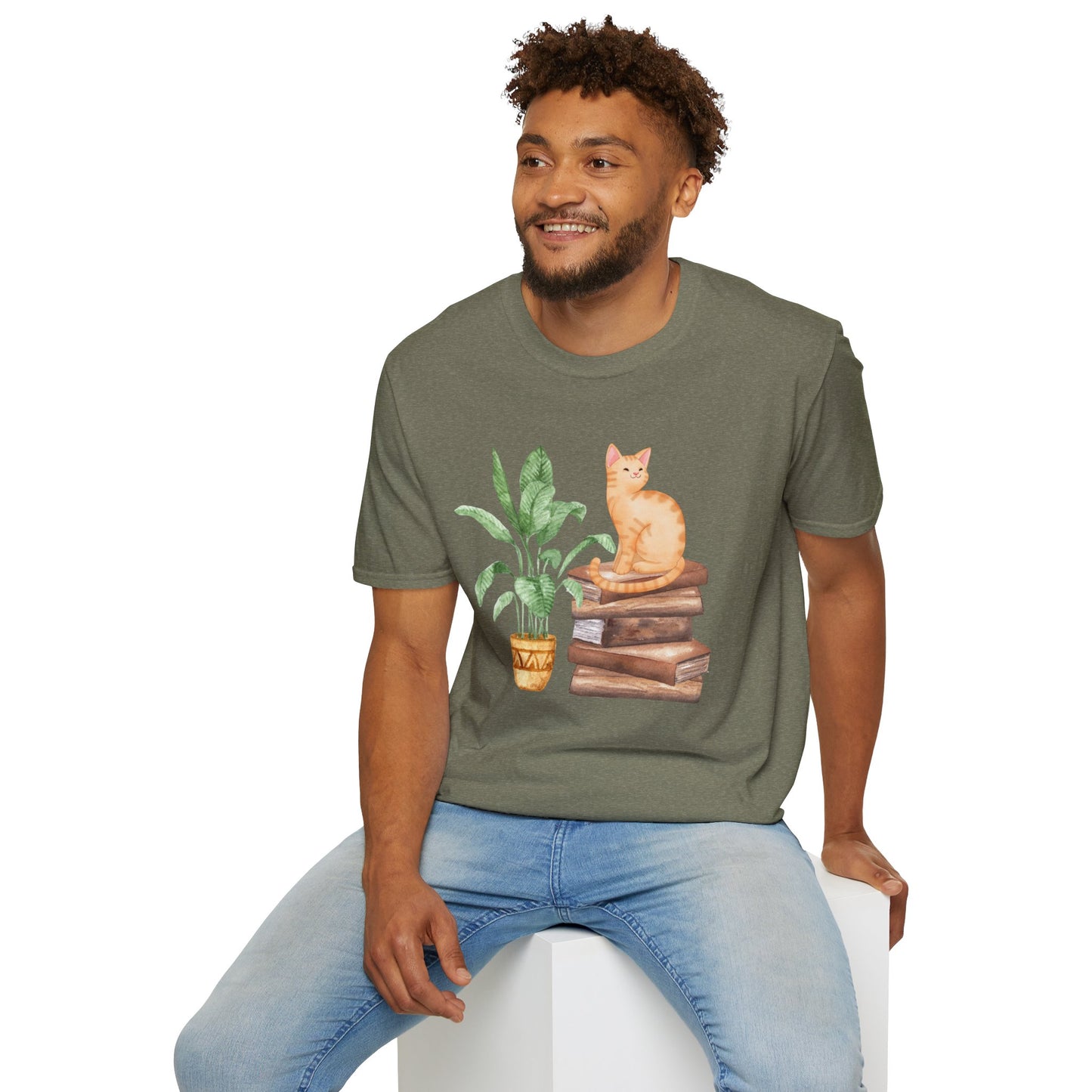 Bookish Cat Unisex Softstyle T-Shirt