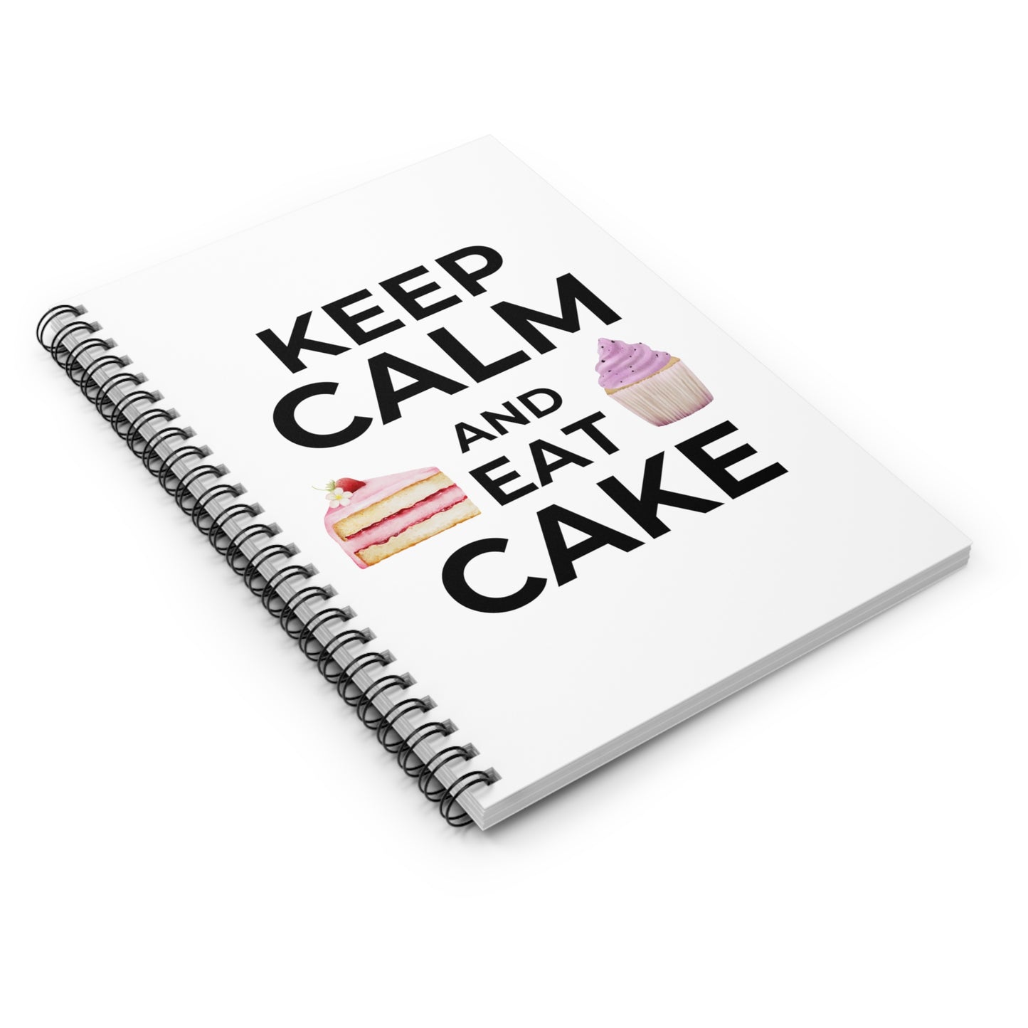 Keep Calm and Eat Cake Spiral Notebook - Ruled Line