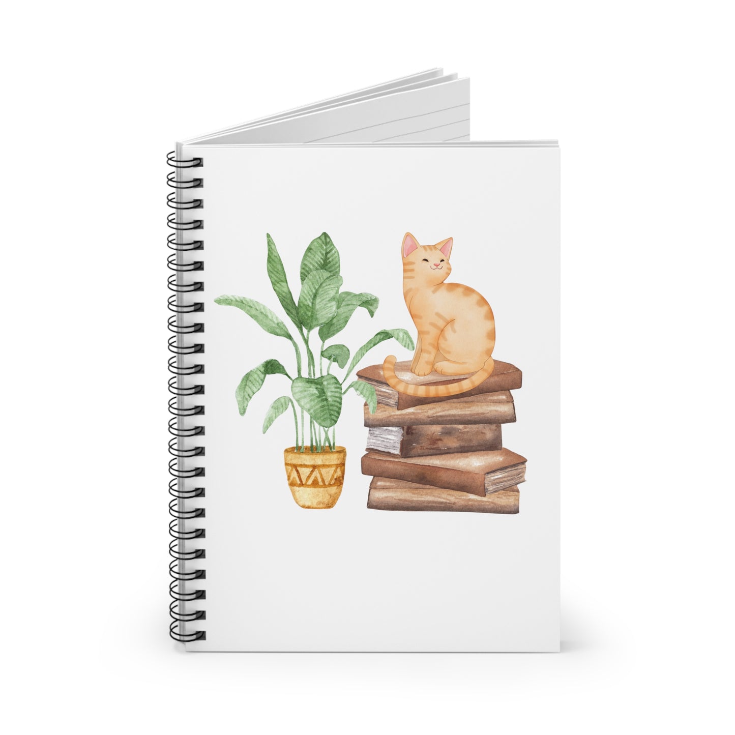 Bookish Cat Spiral Notebook - Ruled Line