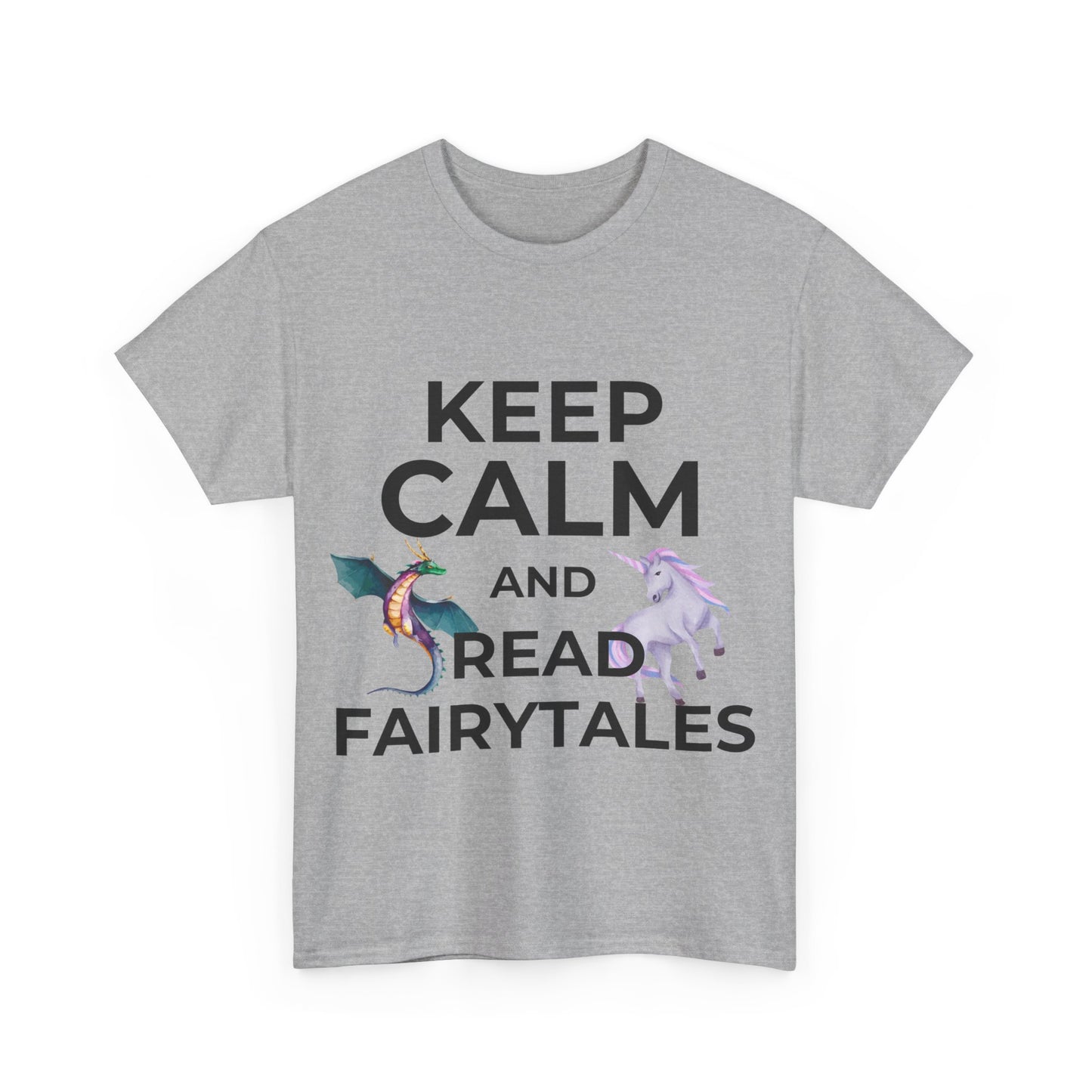 Keep Calm and Read Fairytales - Unisex Heavy Cotton Tee