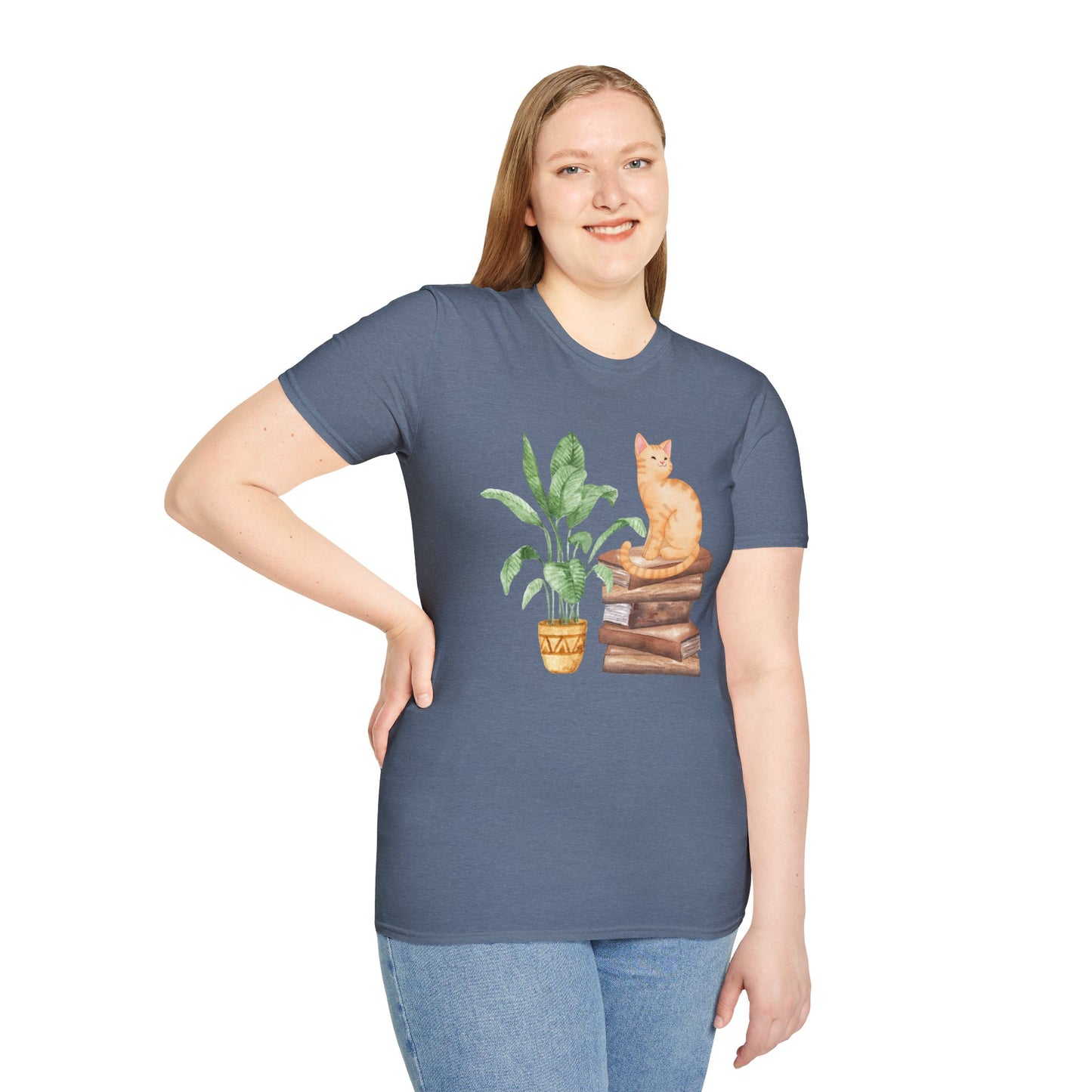 Bookish Cat Unisex Softstyle T-Shirt