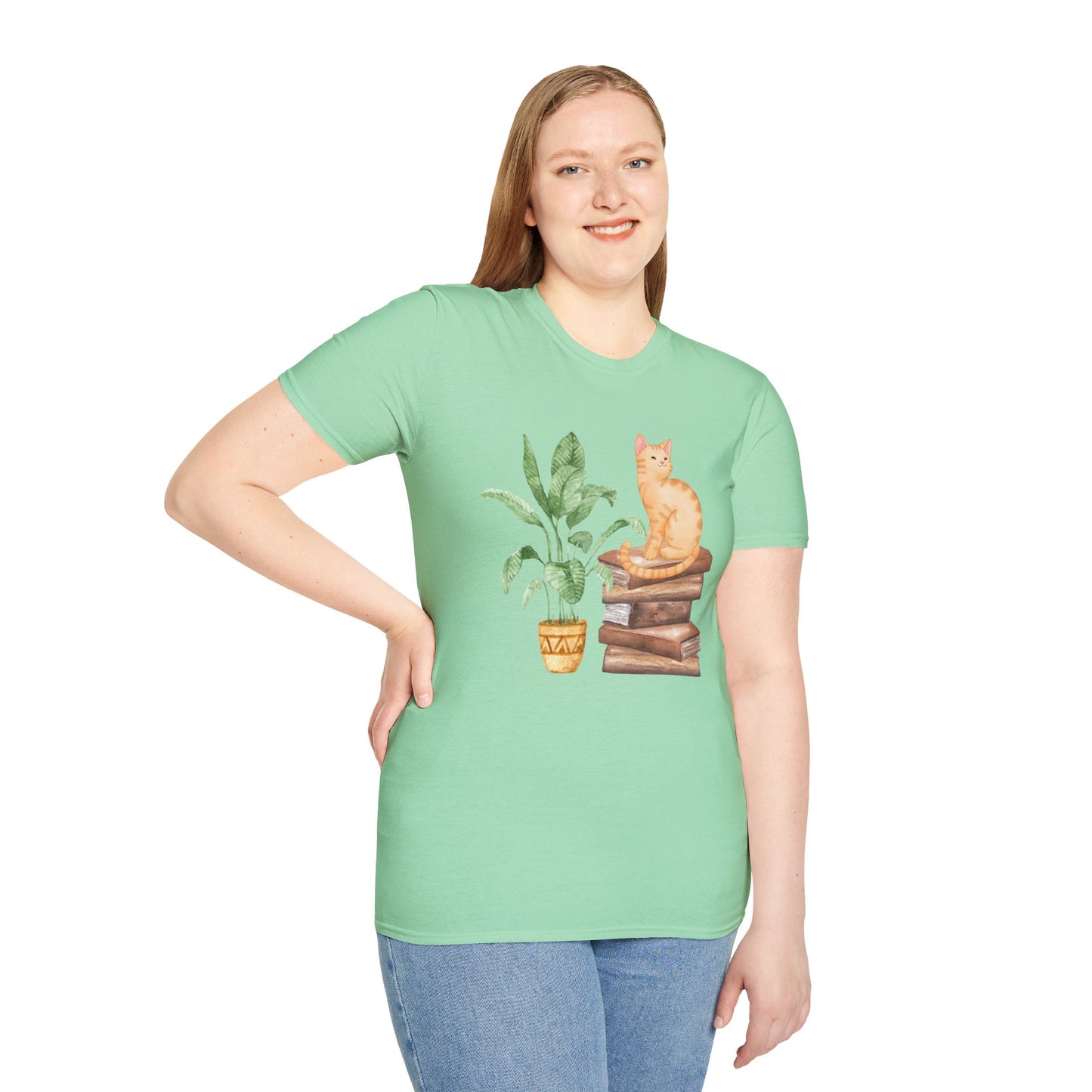 Bookish Cat Unisex Softstyle T-Shirt