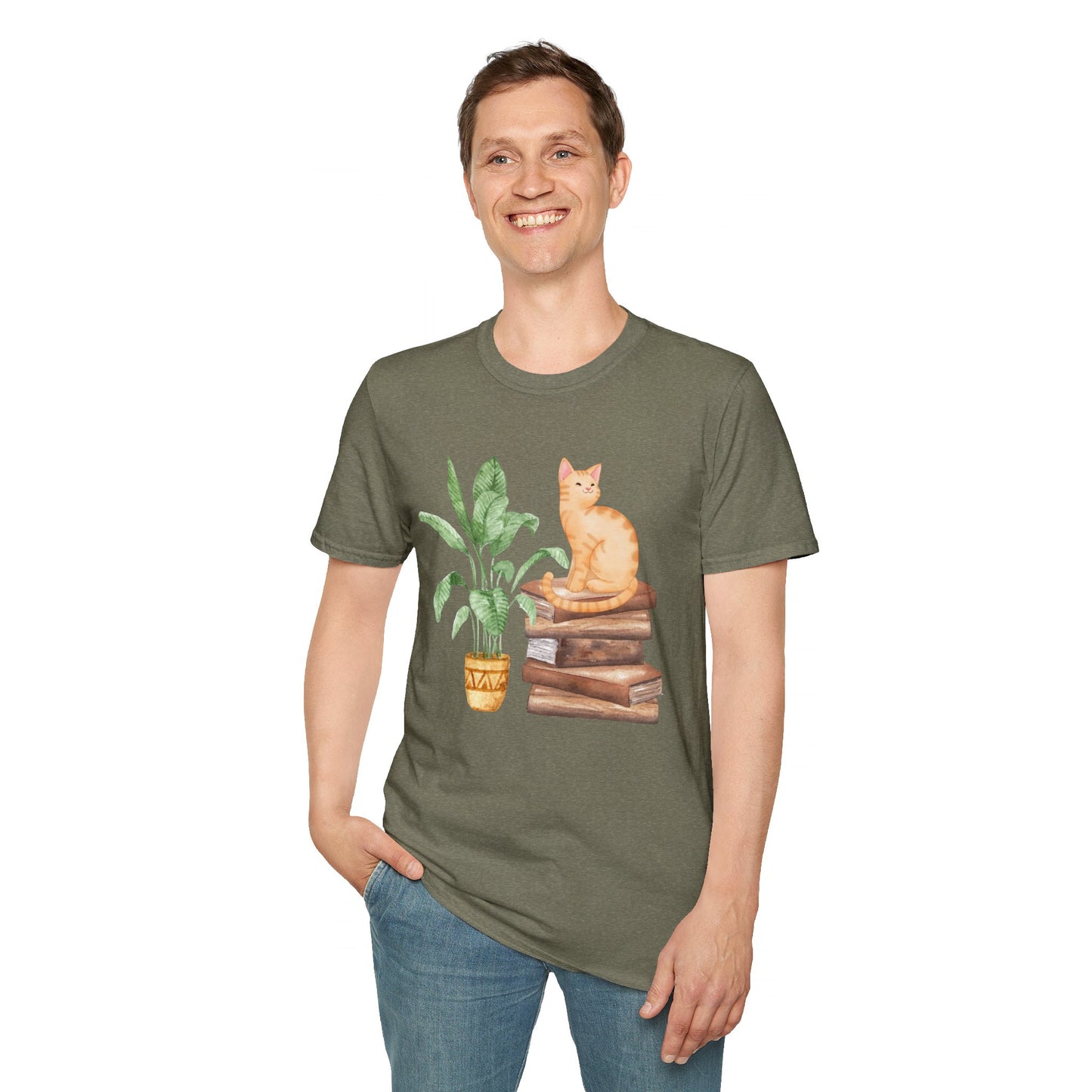 Bookish Cat Unisex Softstyle T-Shirt