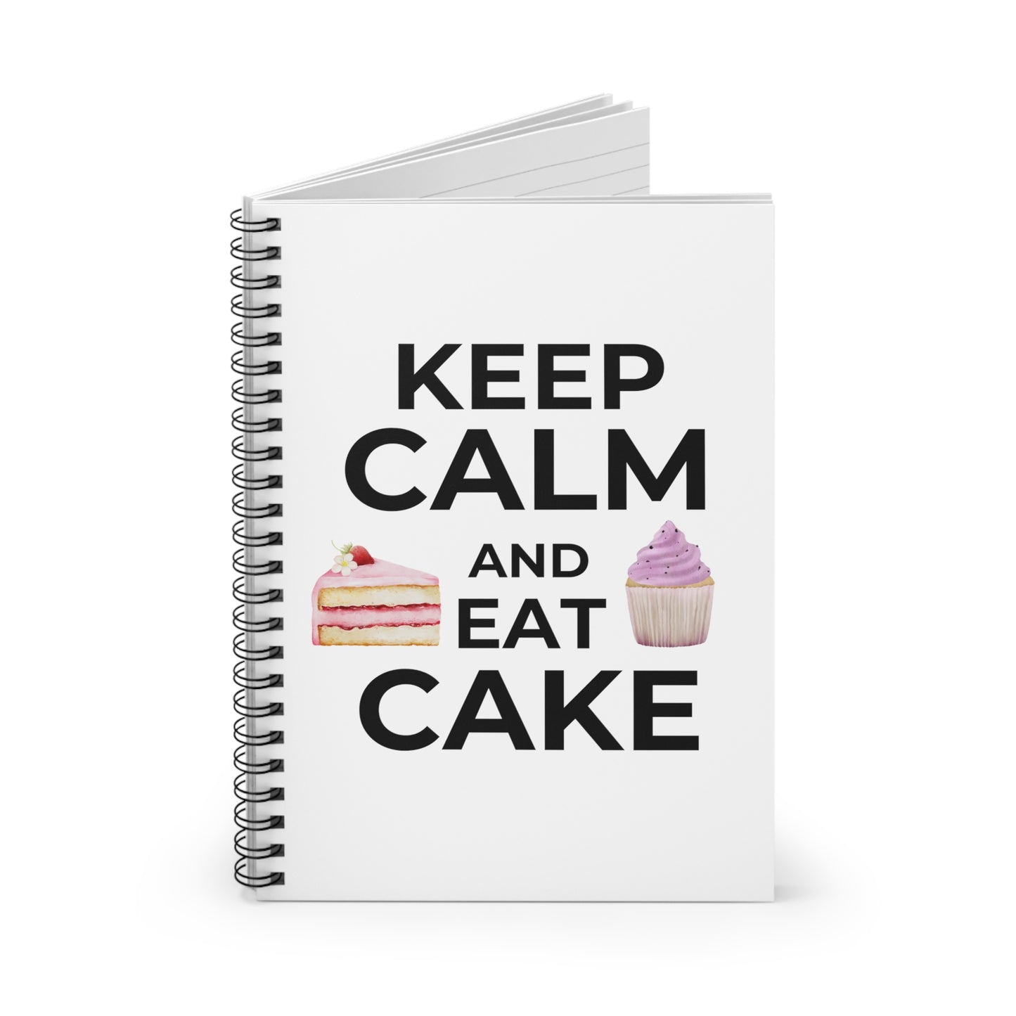 Keep Calm and Eat Cake Spiral Notebook - Ruled Line