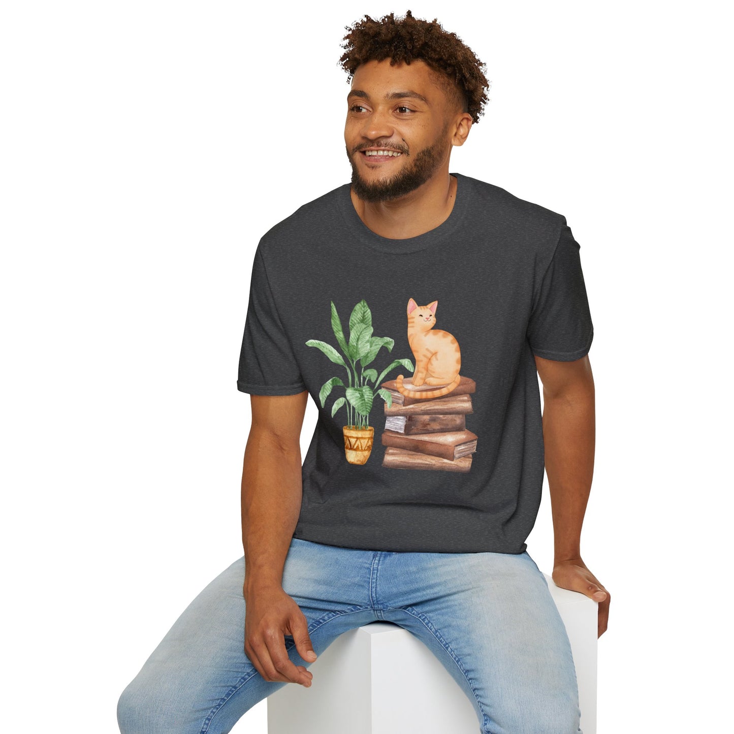 Bookish Cat Unisex Softstyle T-Shirt