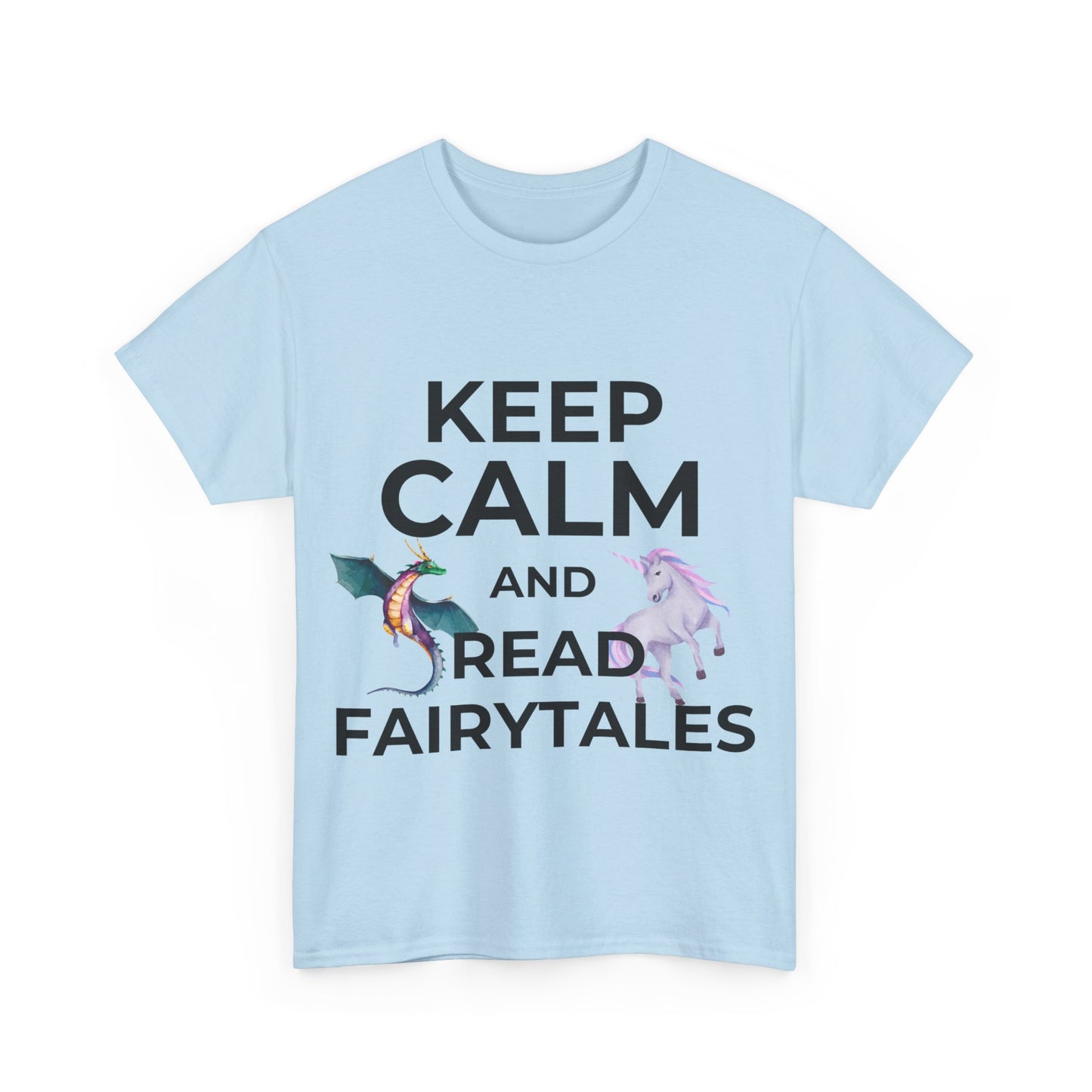 Keep Calm and Read Fairytales - Unisex Heavy Cotton Tee