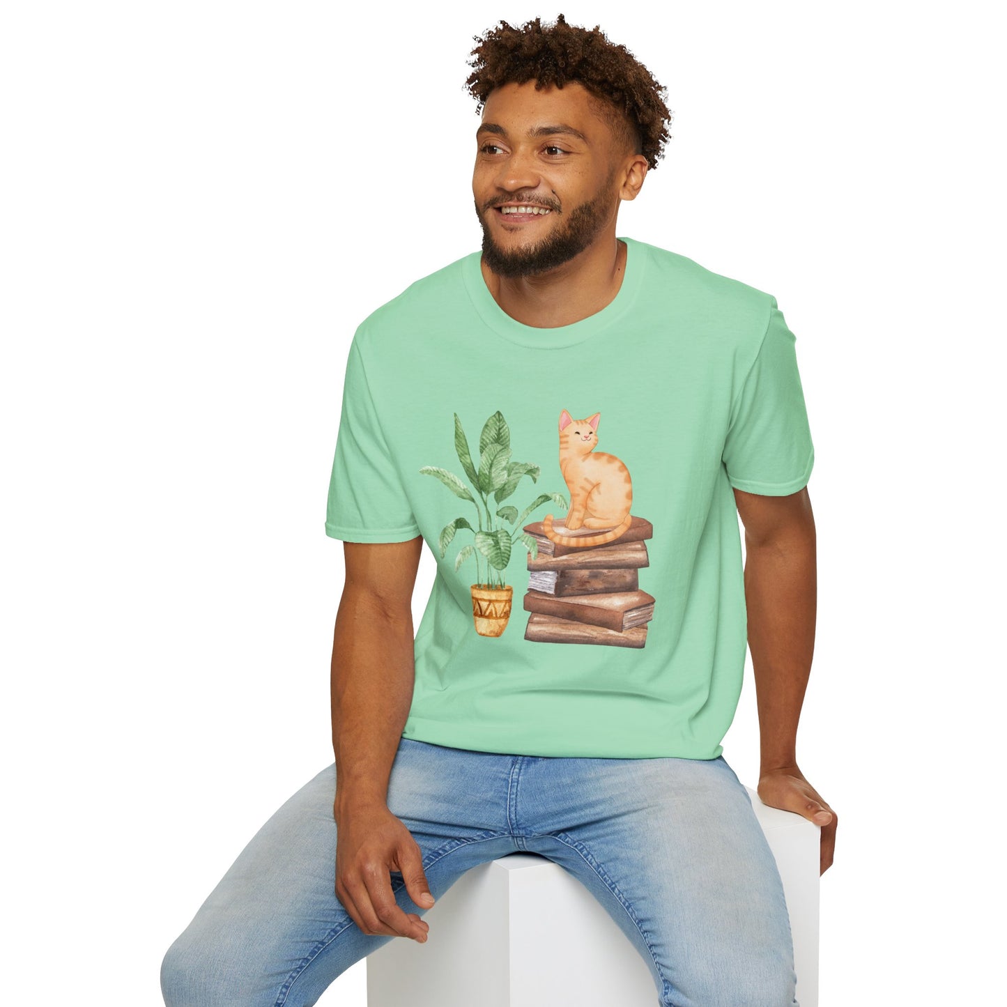 Bookish Cat Unisex Softstyle T-Shirt