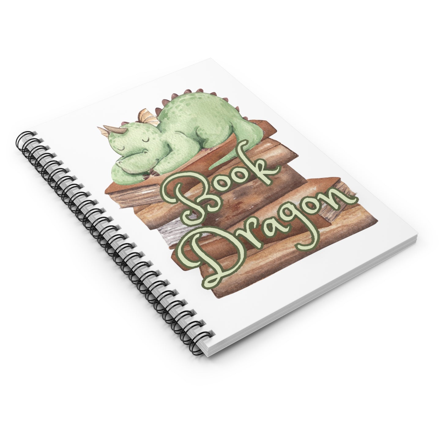 Book Dragon Spiral Notebook - Ruled Line