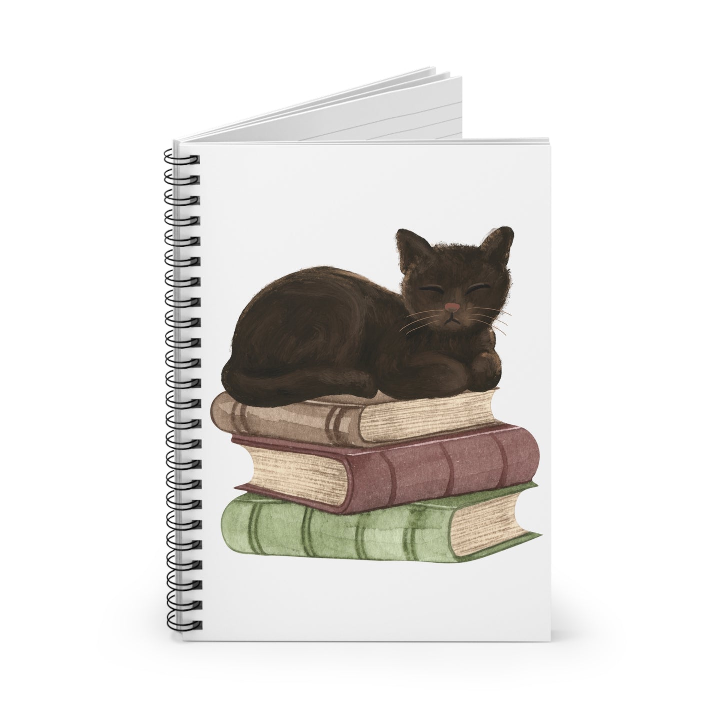 Bookish Cat Spiral Notebook - Ruled Line