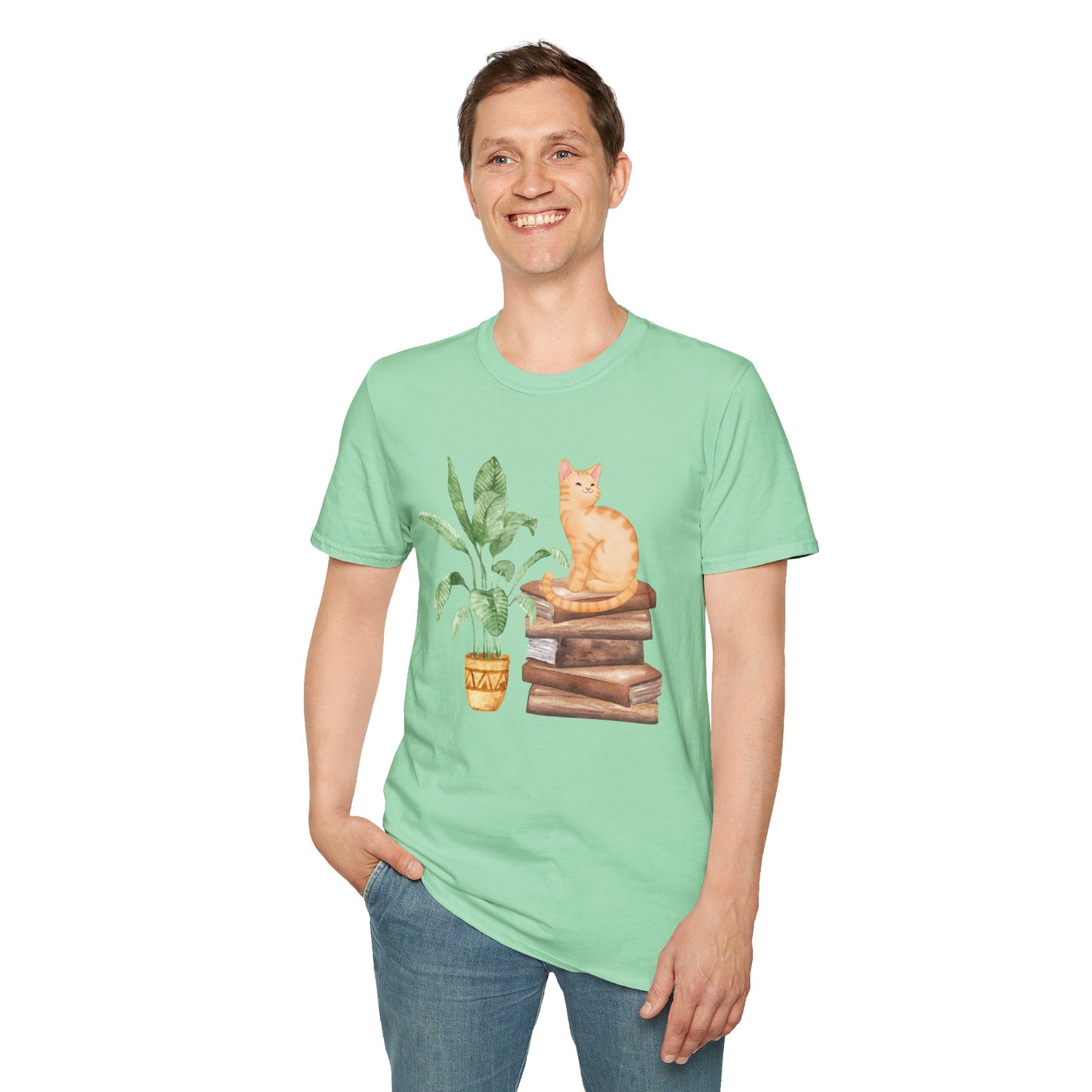 Bookish Cat Unisex Softstyle T-Shirt
