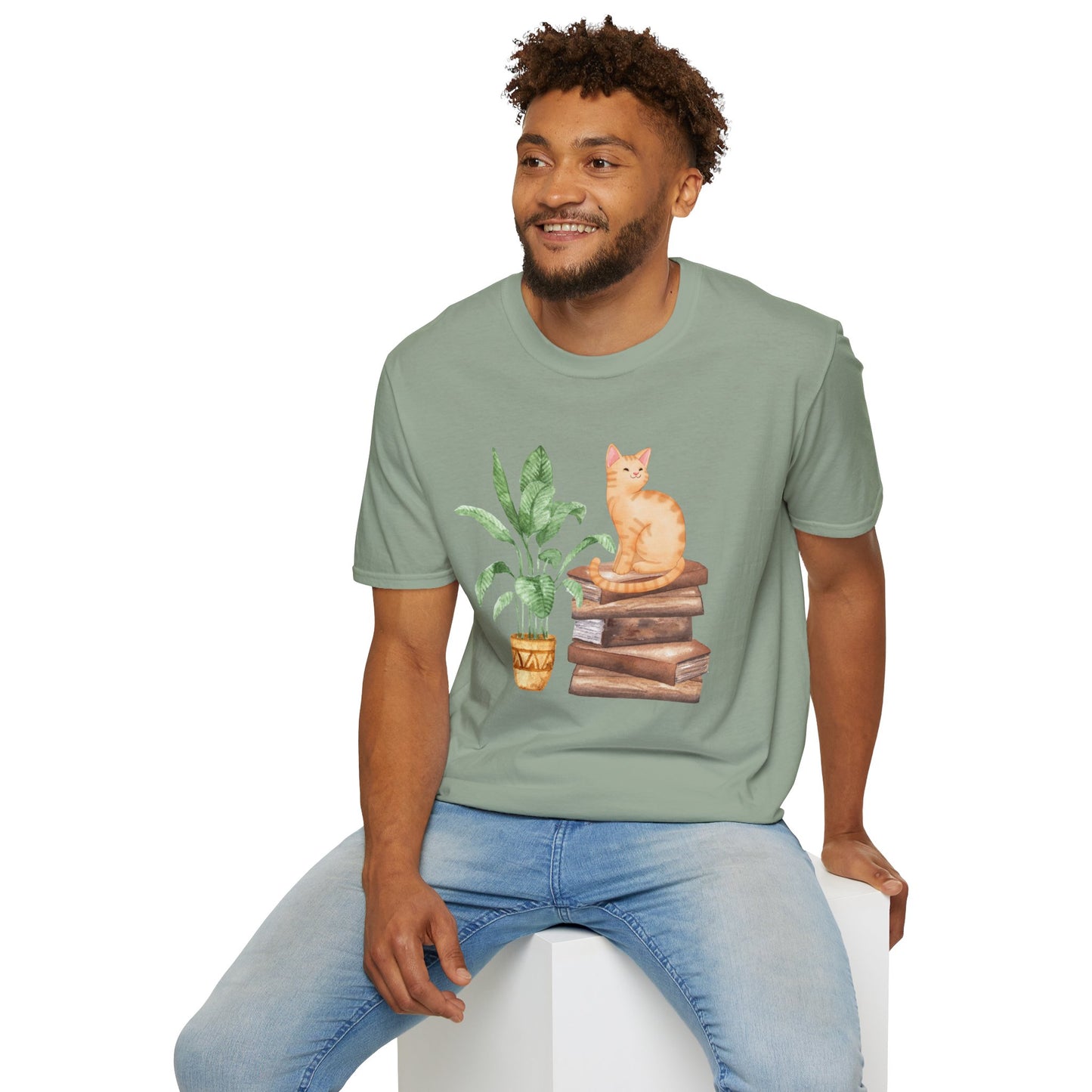 Bookish Cat Unisex Softstyle T-Shirt