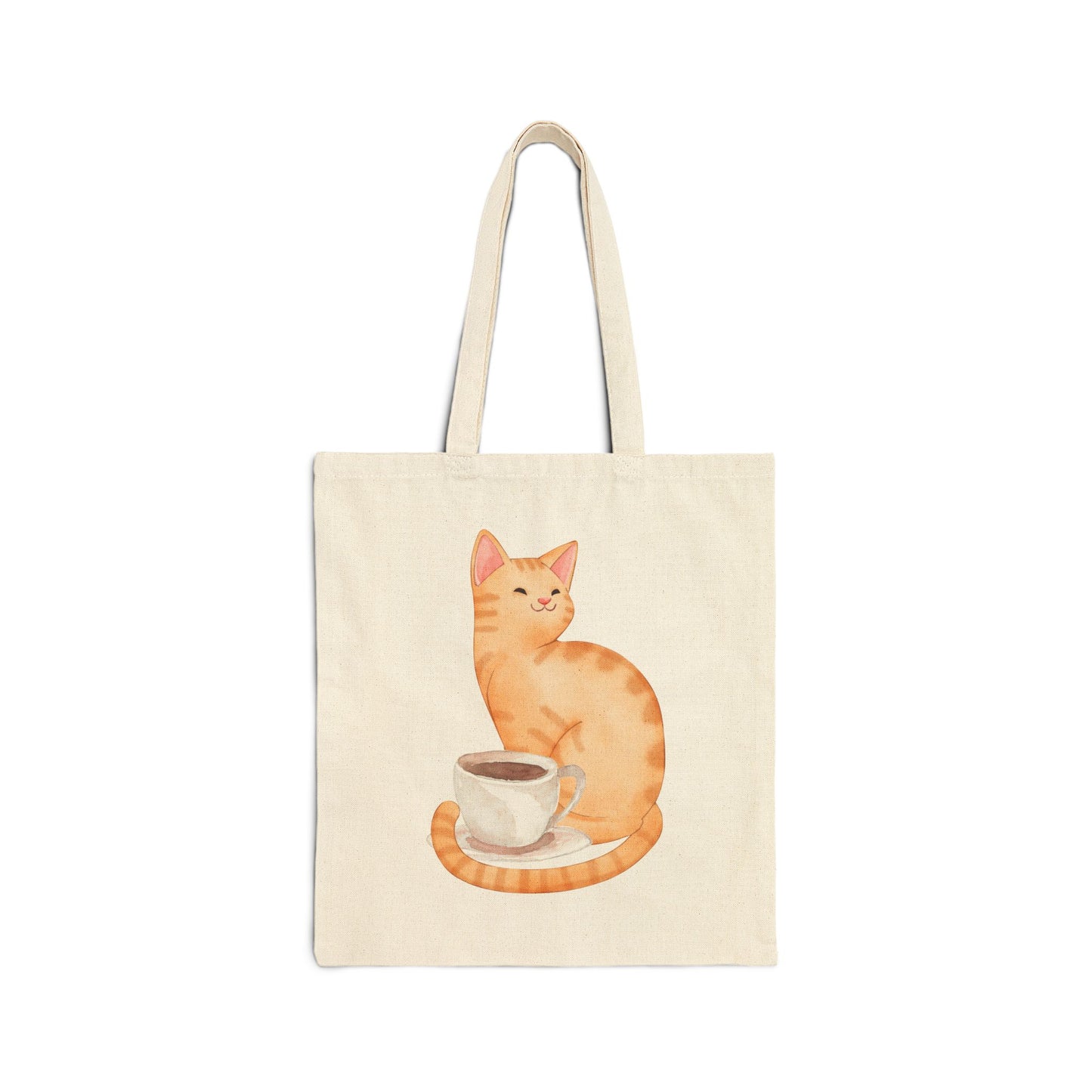 Café Cat Cotton Canvas Tote Bag