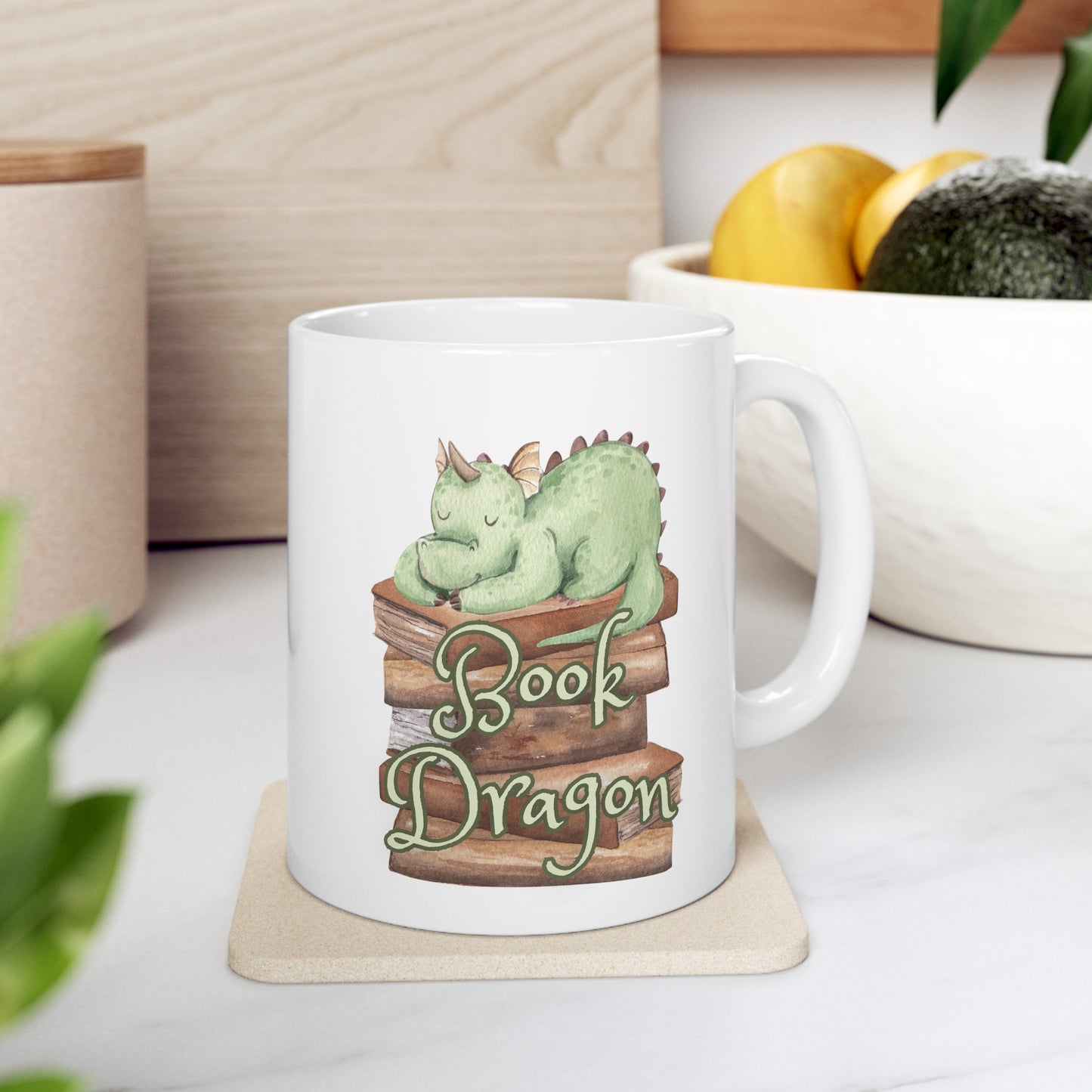 Book Dragon Ceramic Mug