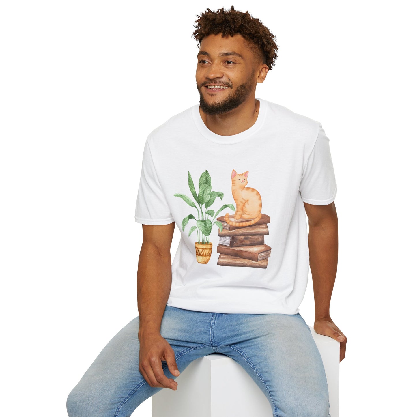 Bookish Cat Unisex Softstyle T-Shirt