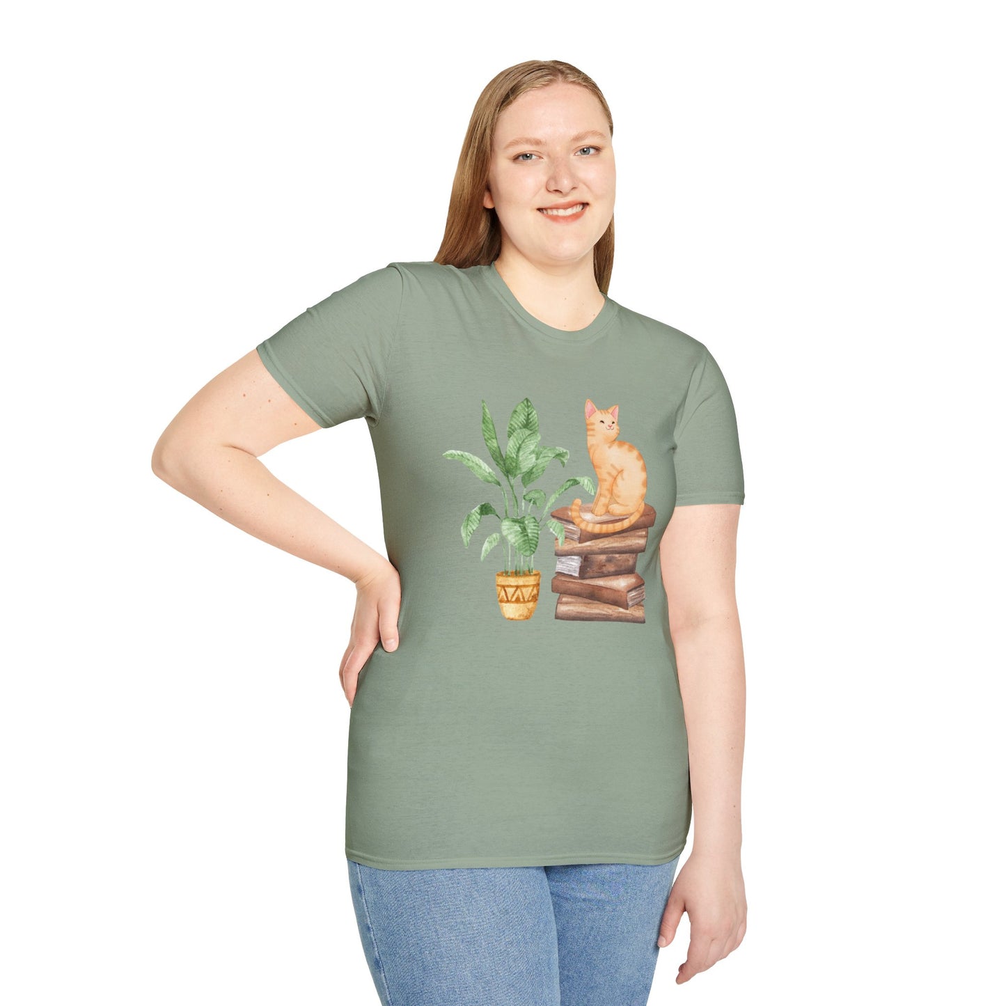 Bookish Cat Unisex Softstyle T-Shirt