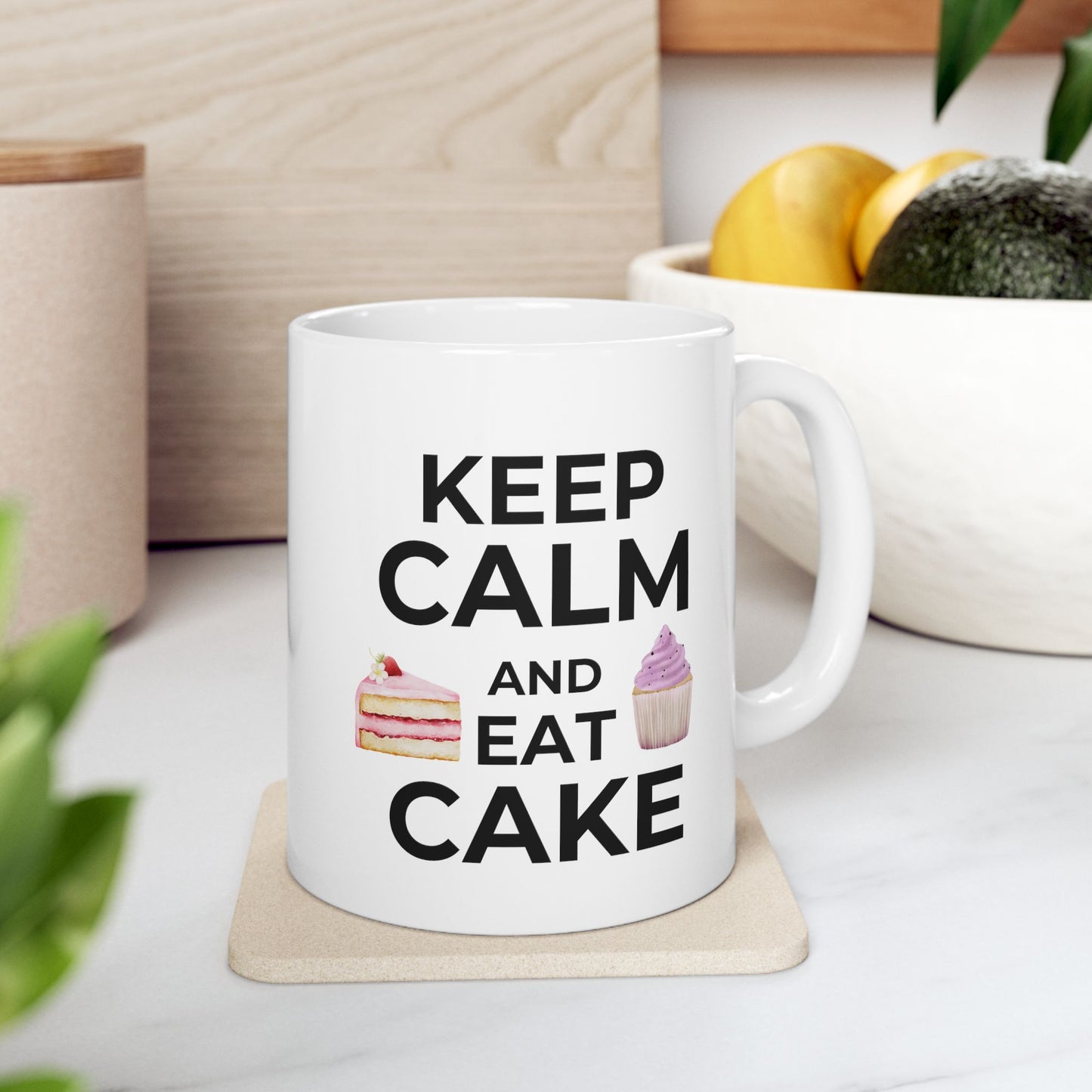 Keep Calm and Eat Cake Ceramic Mug
