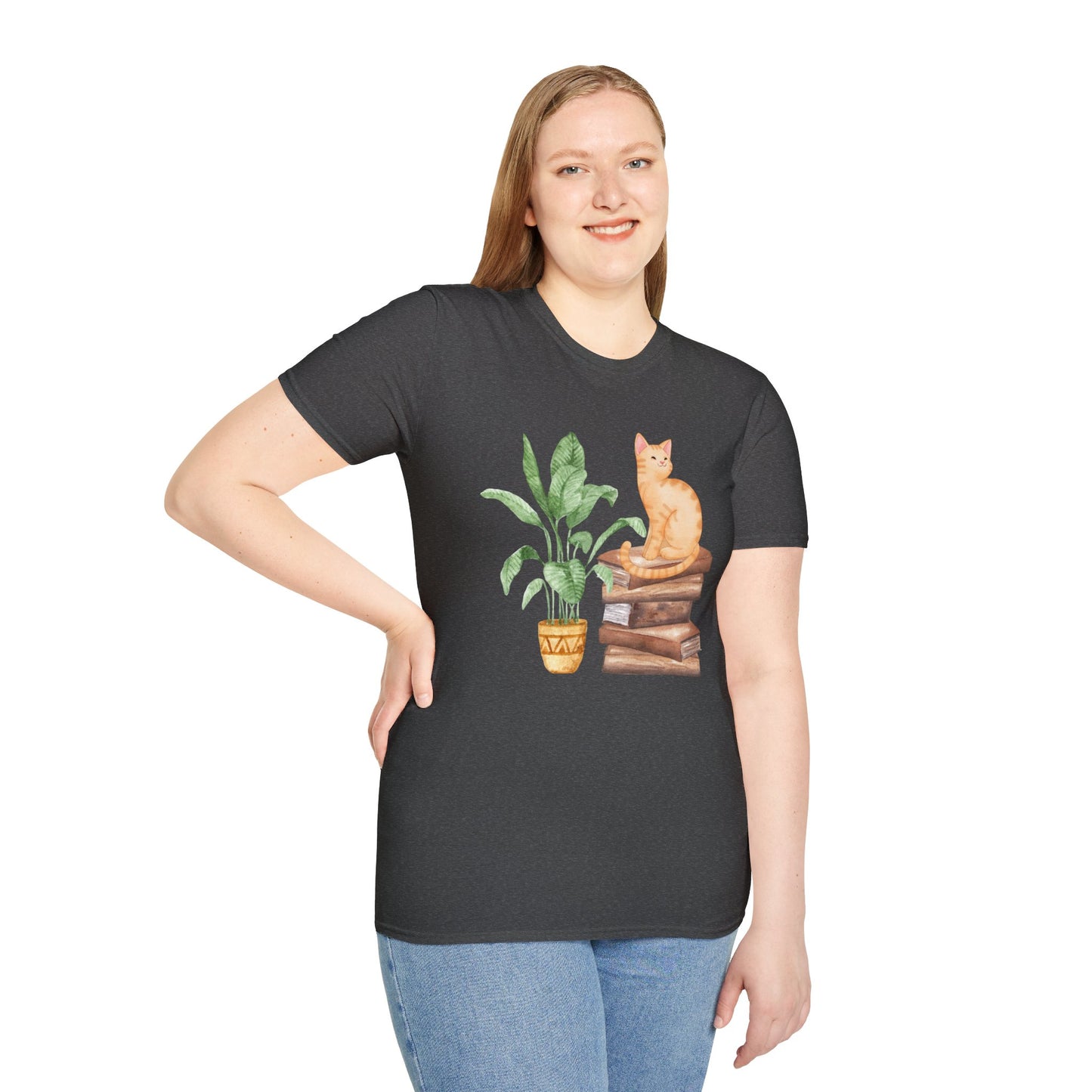Bookish Cat Unisex Softstyle T-Shirt