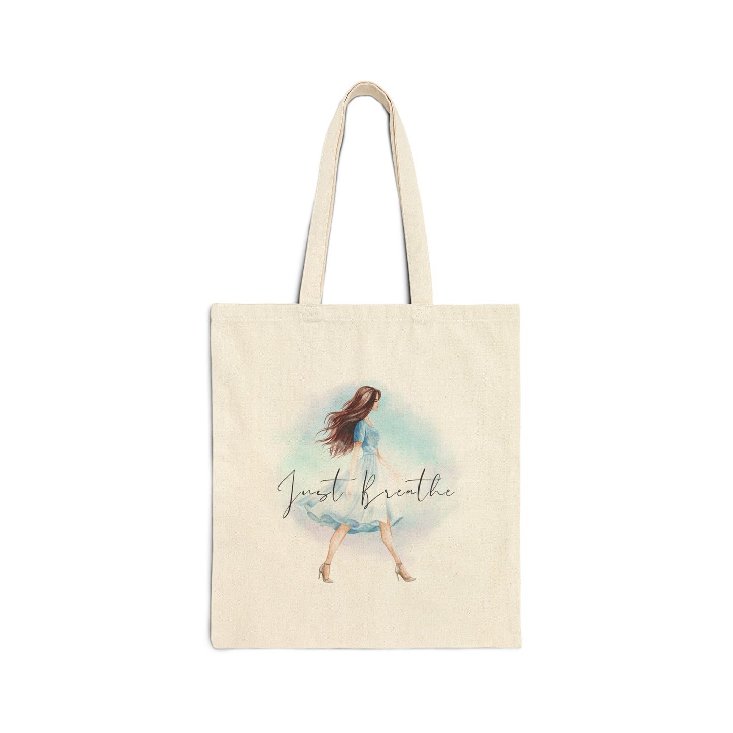 Just Breathe Cotton Canvas Tote Bag