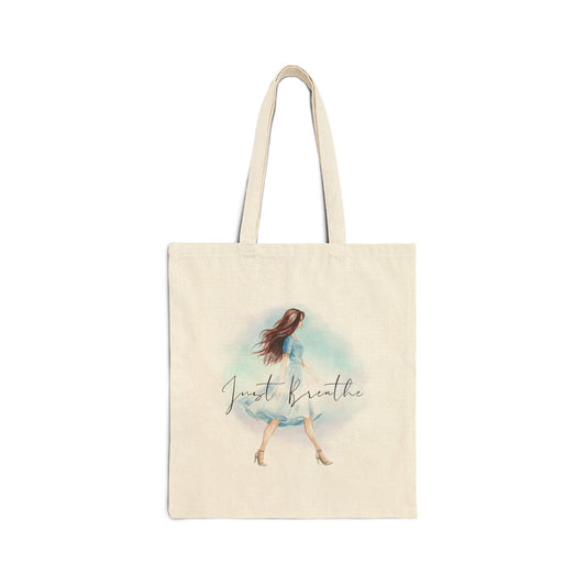 Just Breathe Cotton Canvas Tote Bag
