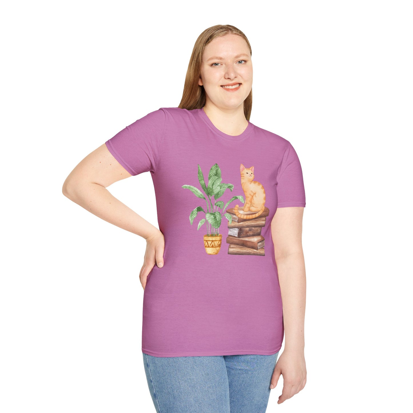Bookish Cat Unisex Softstyle T-Shirt
