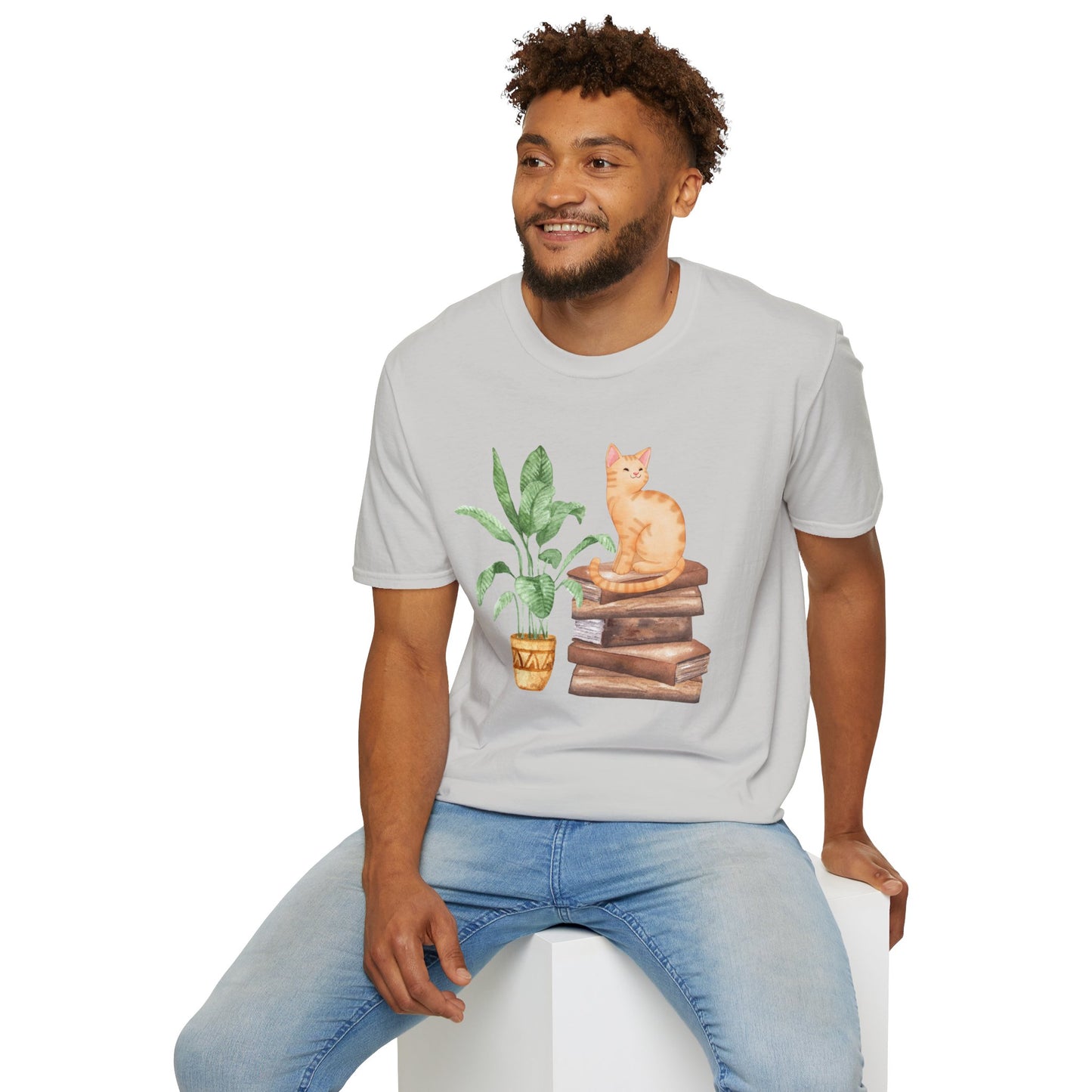 Bookish Cat Unisex Softstyle T-Shirt
