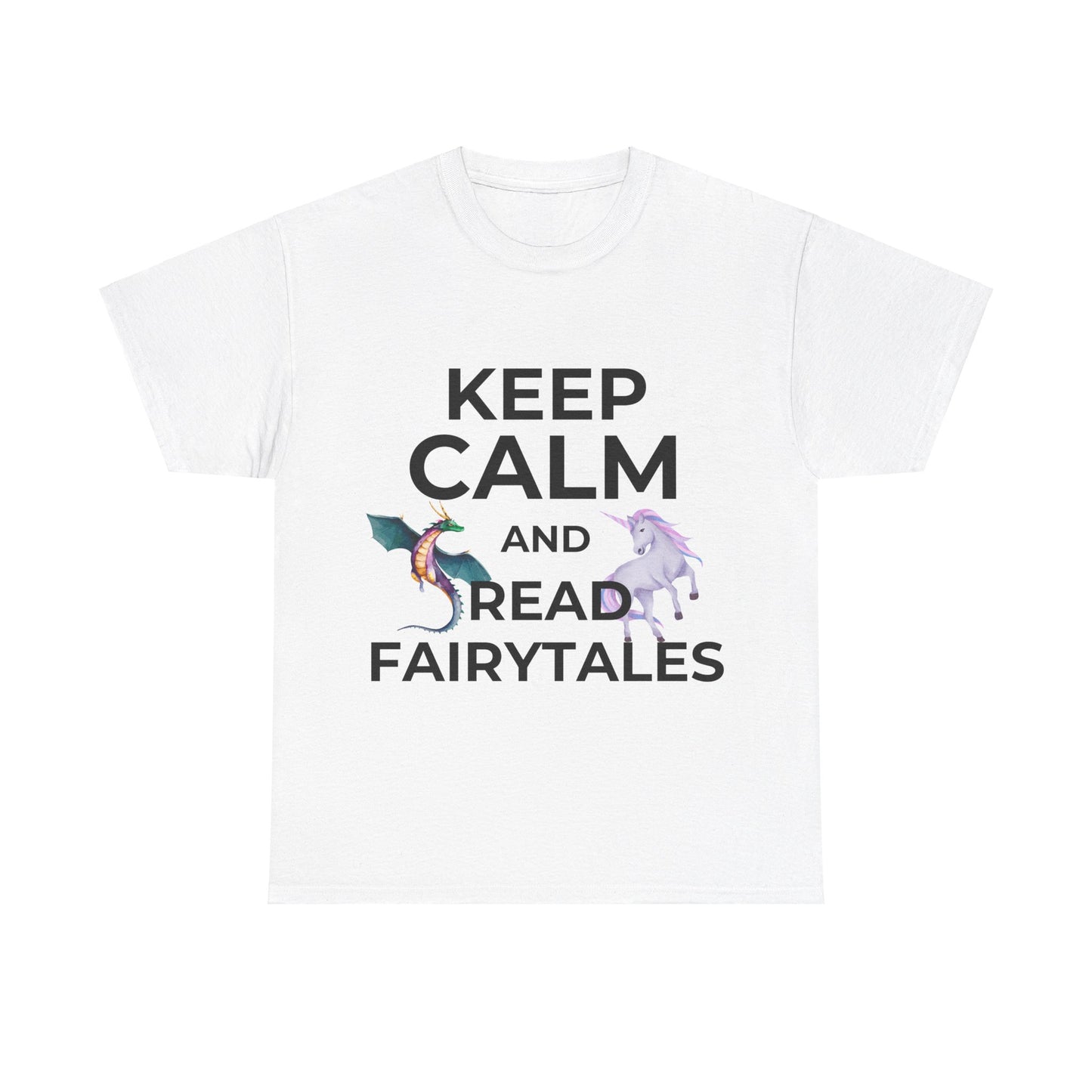 Keep Calm and Read Fairytales - Unisex Heavy Cotton Tee