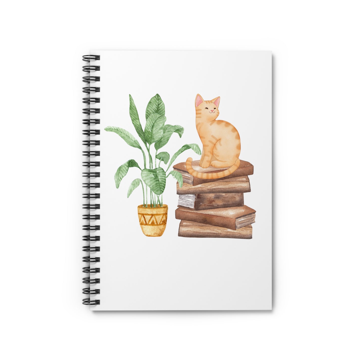 Bookish Cat Spiral Notebook - Ruled Line