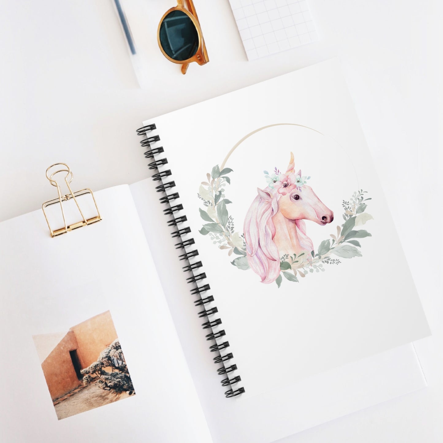 Graceful Unicorn Spiral Notebook - Ruled Line
