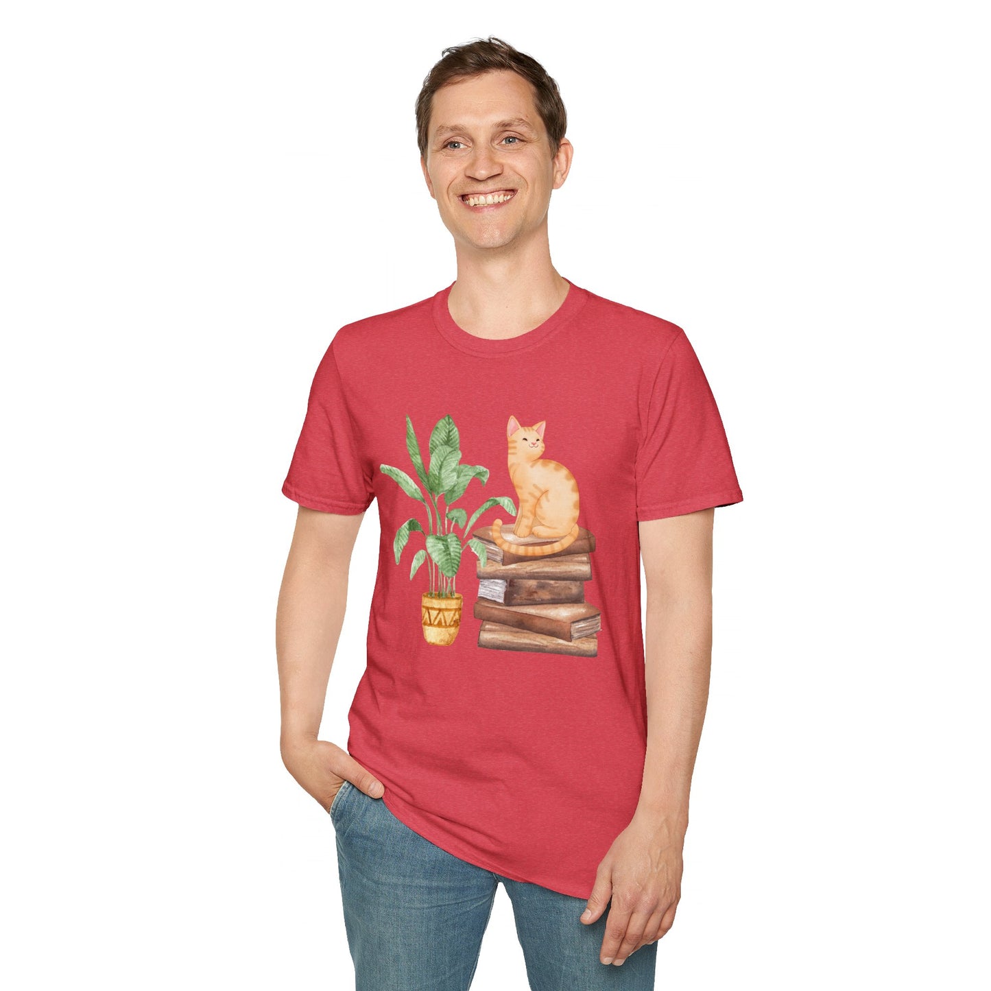 Bookish Cat Unisex Softstyle T-Shirt