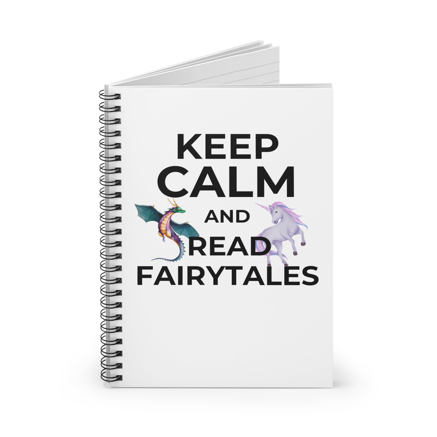 Keep Calm and Read Fairytales Spiral Notebook - Ruled Line