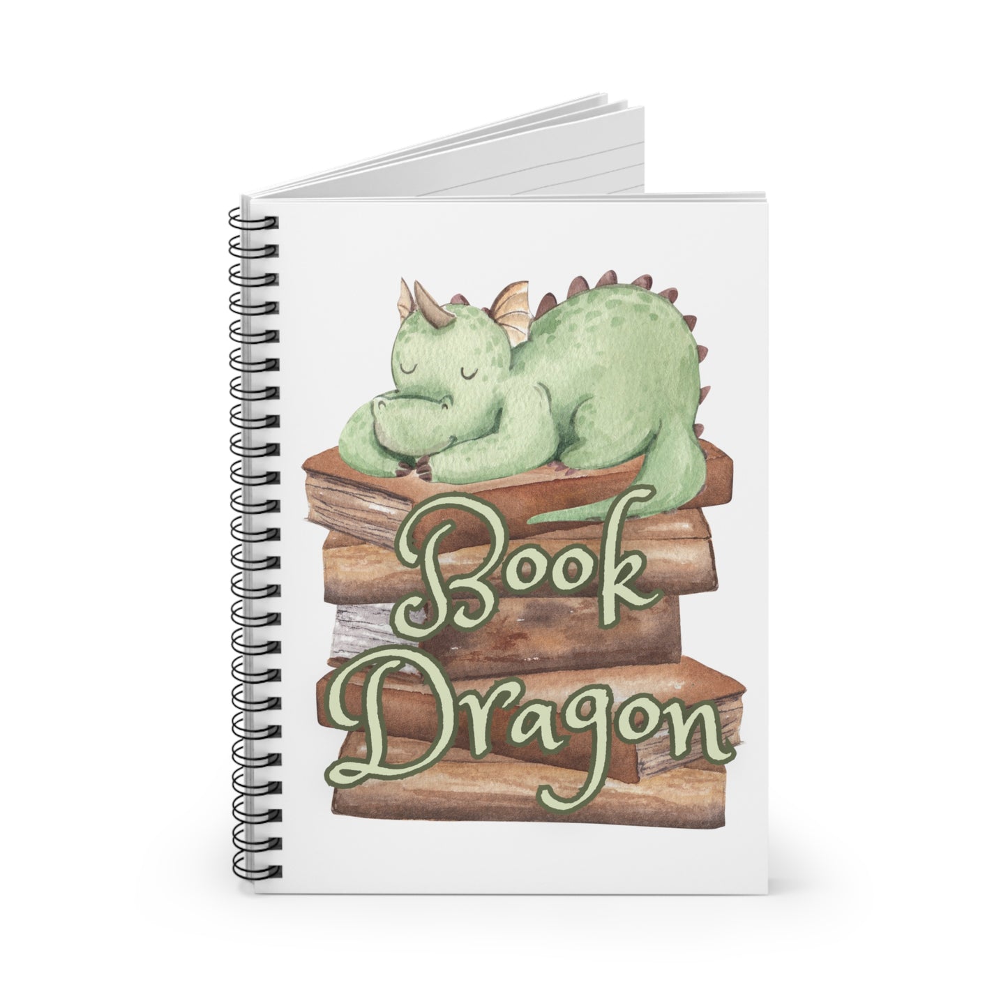 Book Dragon Spiral Notebook - Ruled Line