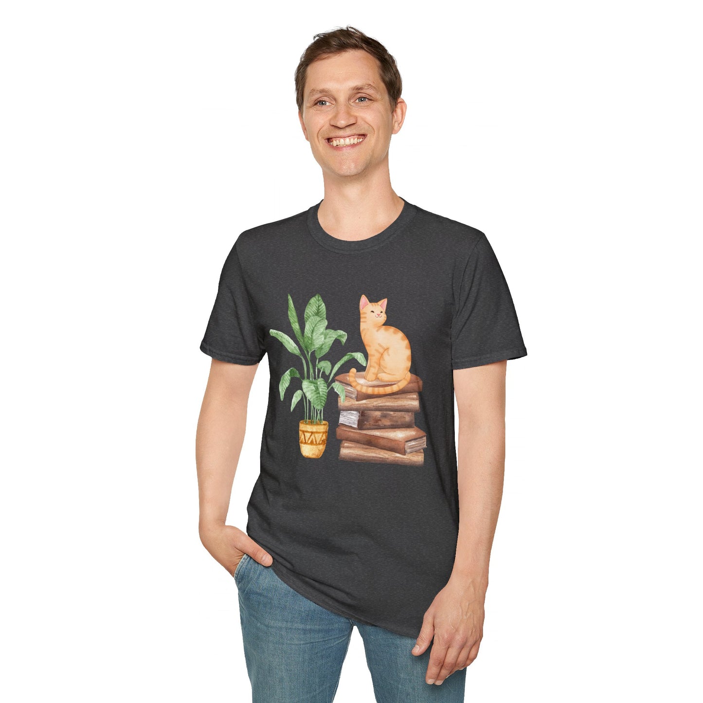 Bookish Cat Unisex Softstyle T-Shirt