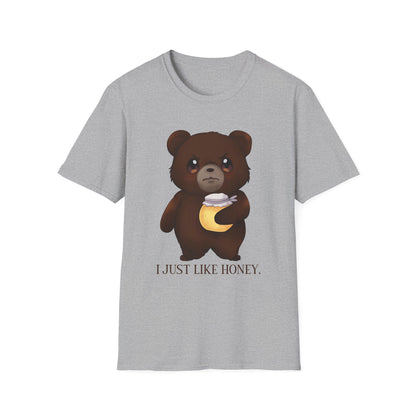 Grumpy Bear "I Just Like Honey" Cute Cartoon Tee