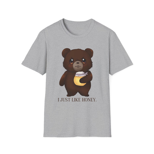 Grumpy Bear "I Just Like Honey" Cute Cartoon Tee