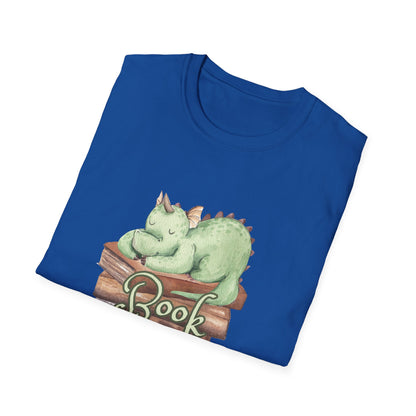 Book Dragon T-Shirt — Cute Sleeping Dragon on Books Graphic Tee