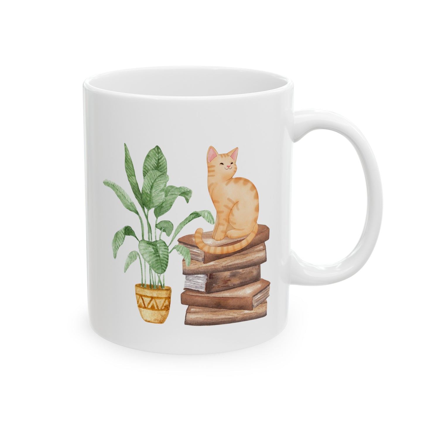 Bookish Cat Ceramic Mug