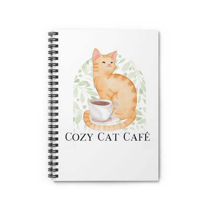 Cozy Cat Café Spiral Notebook - Ruled Line