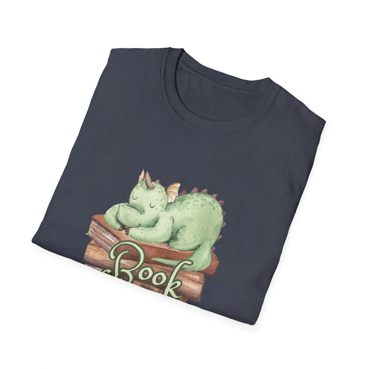 Book Dragon T-Shirt — Cute Sleeping Dragon on Books Graphic Tee