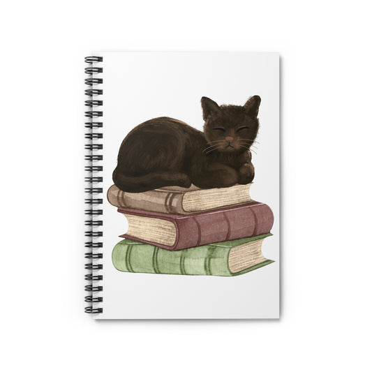 Bookish Cat Spiral Notebook - Ruled Line