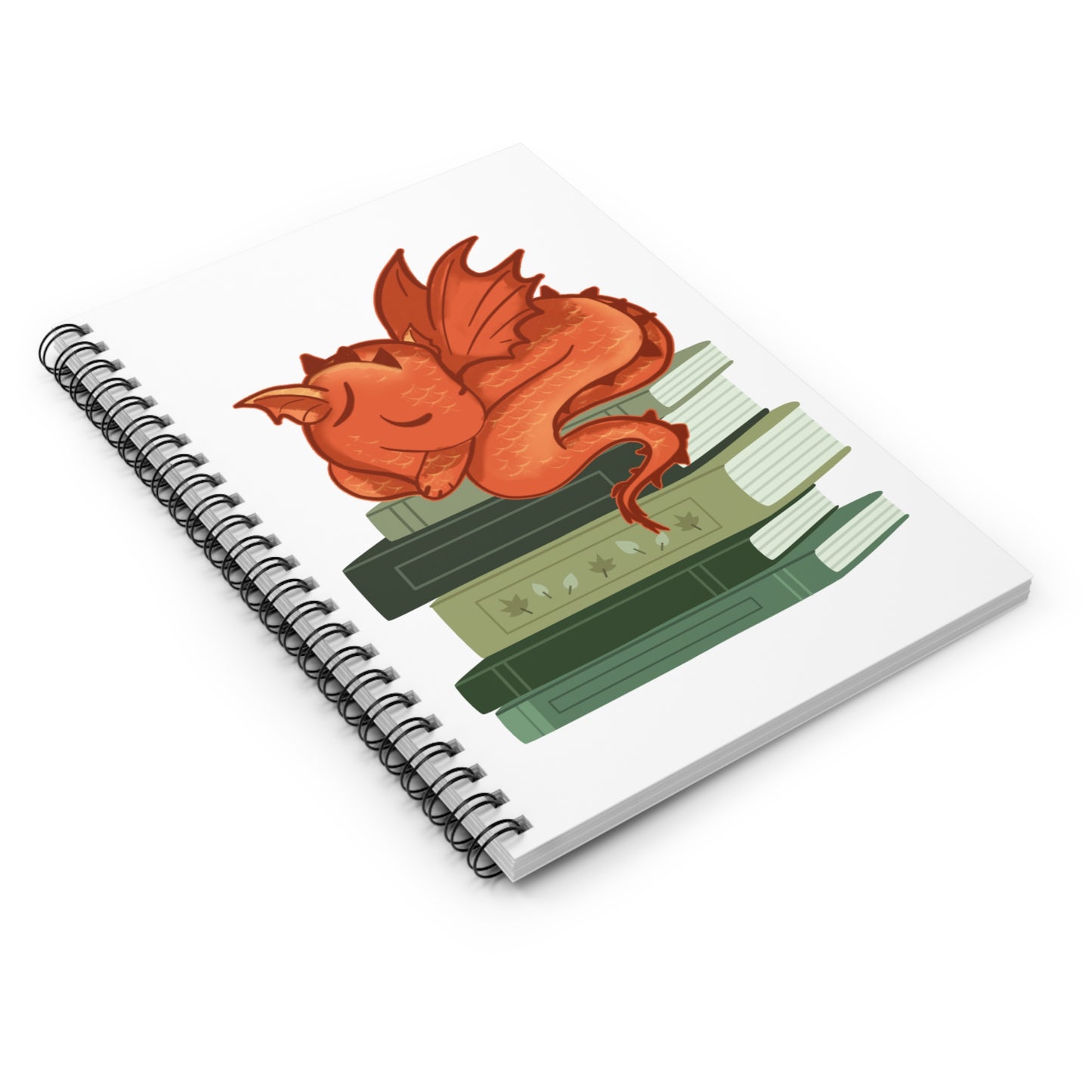 Dragon Hatchling Book Stack Spiral Notebook - Ruled Line