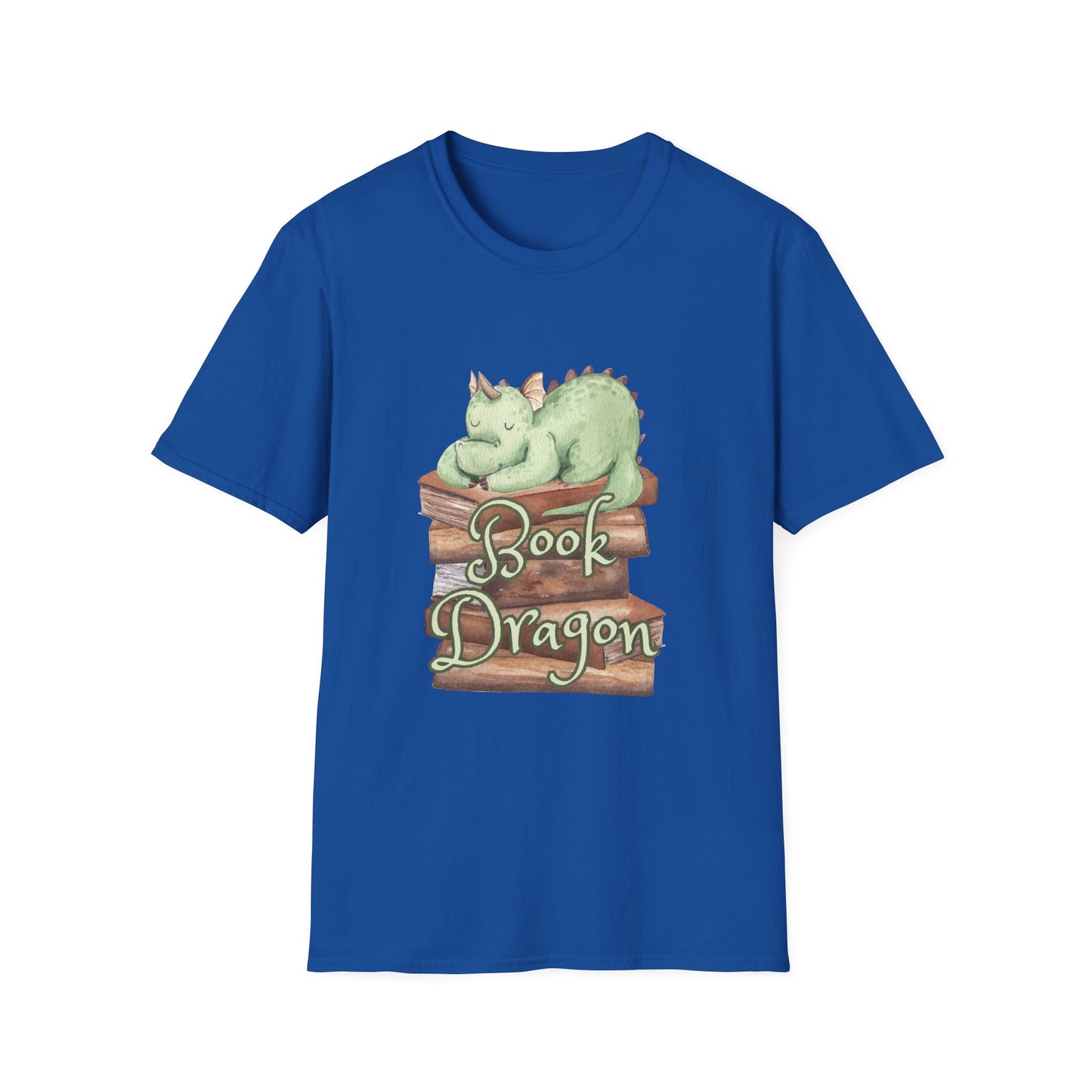 Book Dragon T-Shirt — Cute Sleeping Dragon on Books Graphic Tee