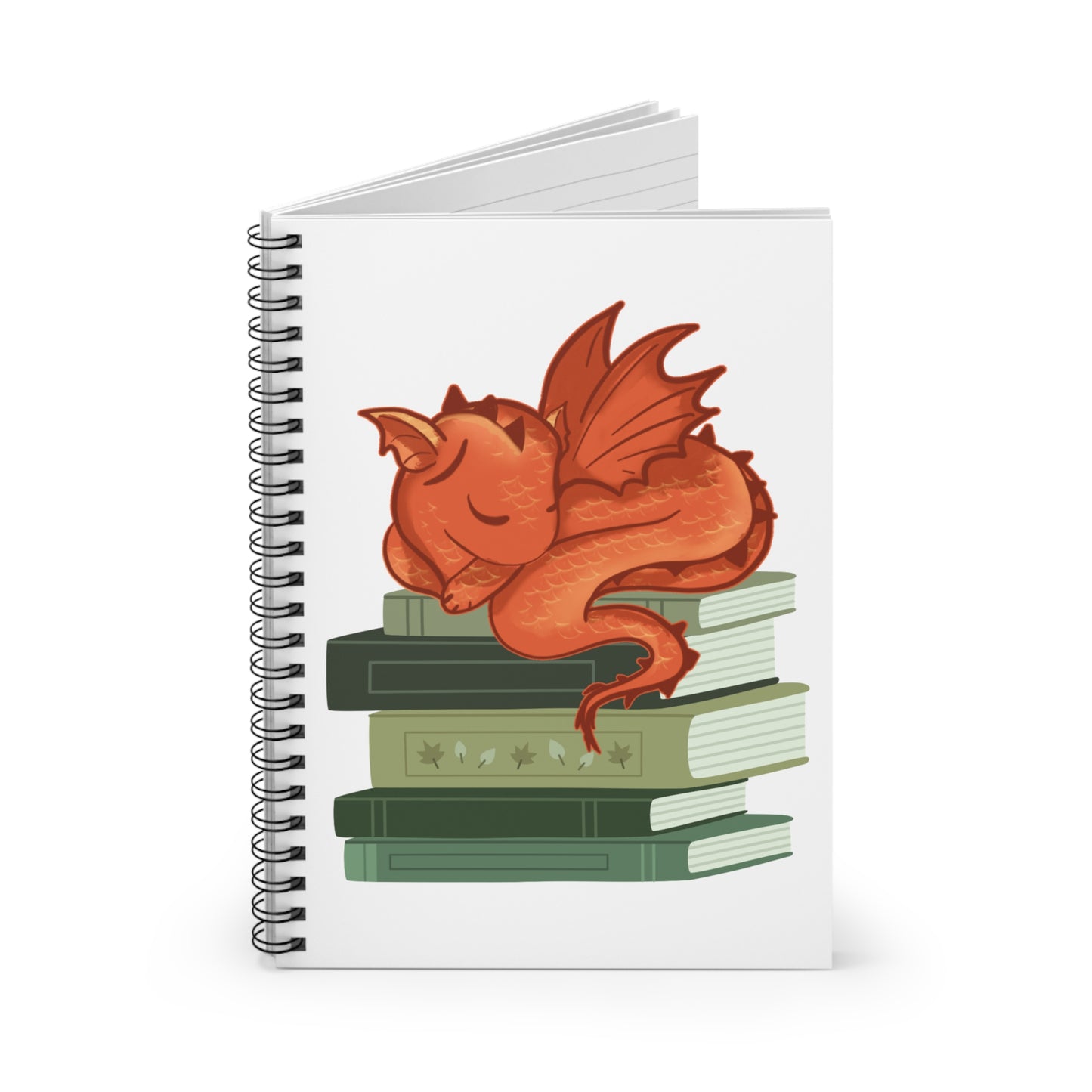 Dragon Hatchling Book Stack Spiral Notebook - Ruled Line