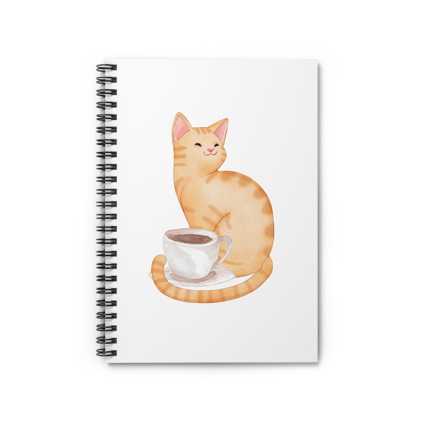 Café Cat Spiral Notebook - Ruled Line