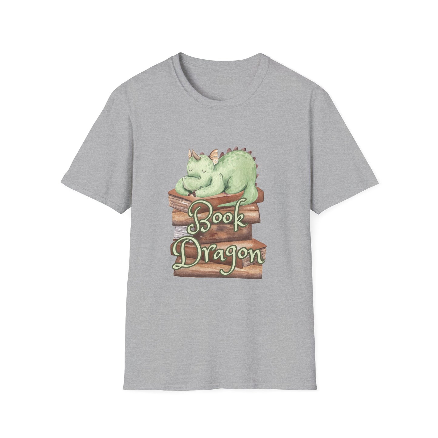 Book Dragon T-Shirt — Cute Sleeping Dragon on Books Graphic Tee