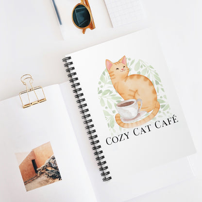 Cozy Cat Café Spiral Notebook - Ruled Line