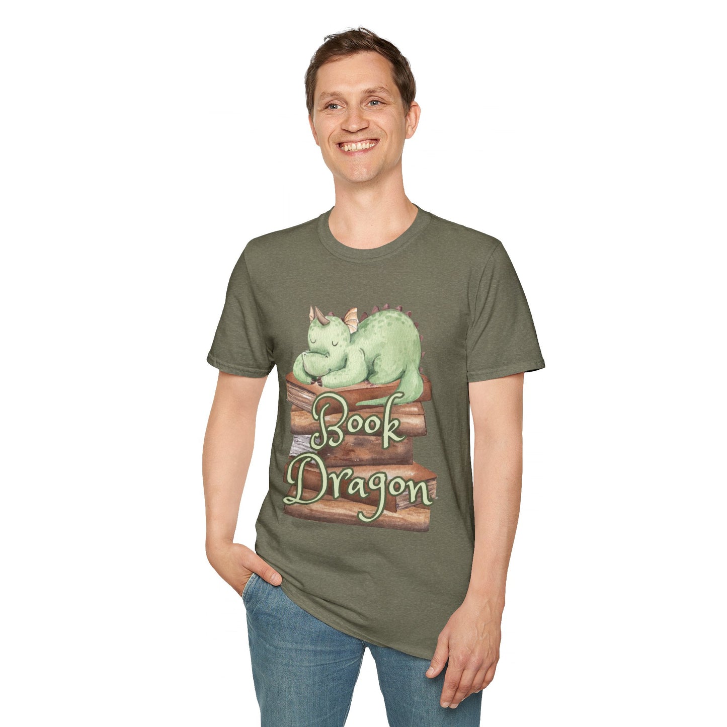 Book Dragon Unisex Softstyle T-Shirt