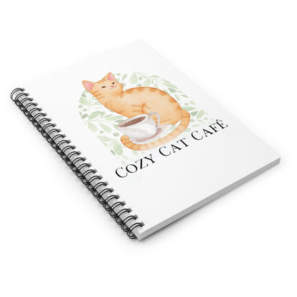 Cozy Cat Café Spiral Notebook - Ruled Line