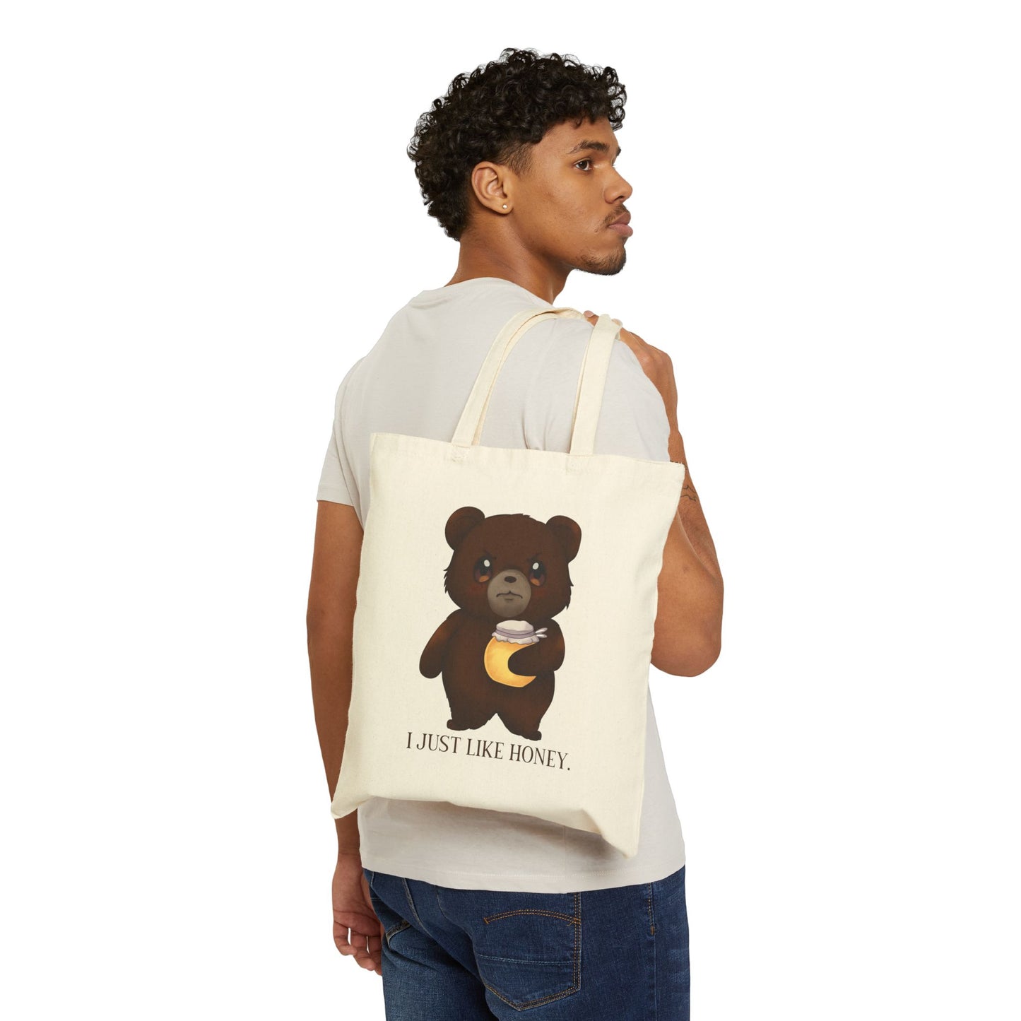 Grumpy Bear "I Just Like Honey" Canvas Tote Bag